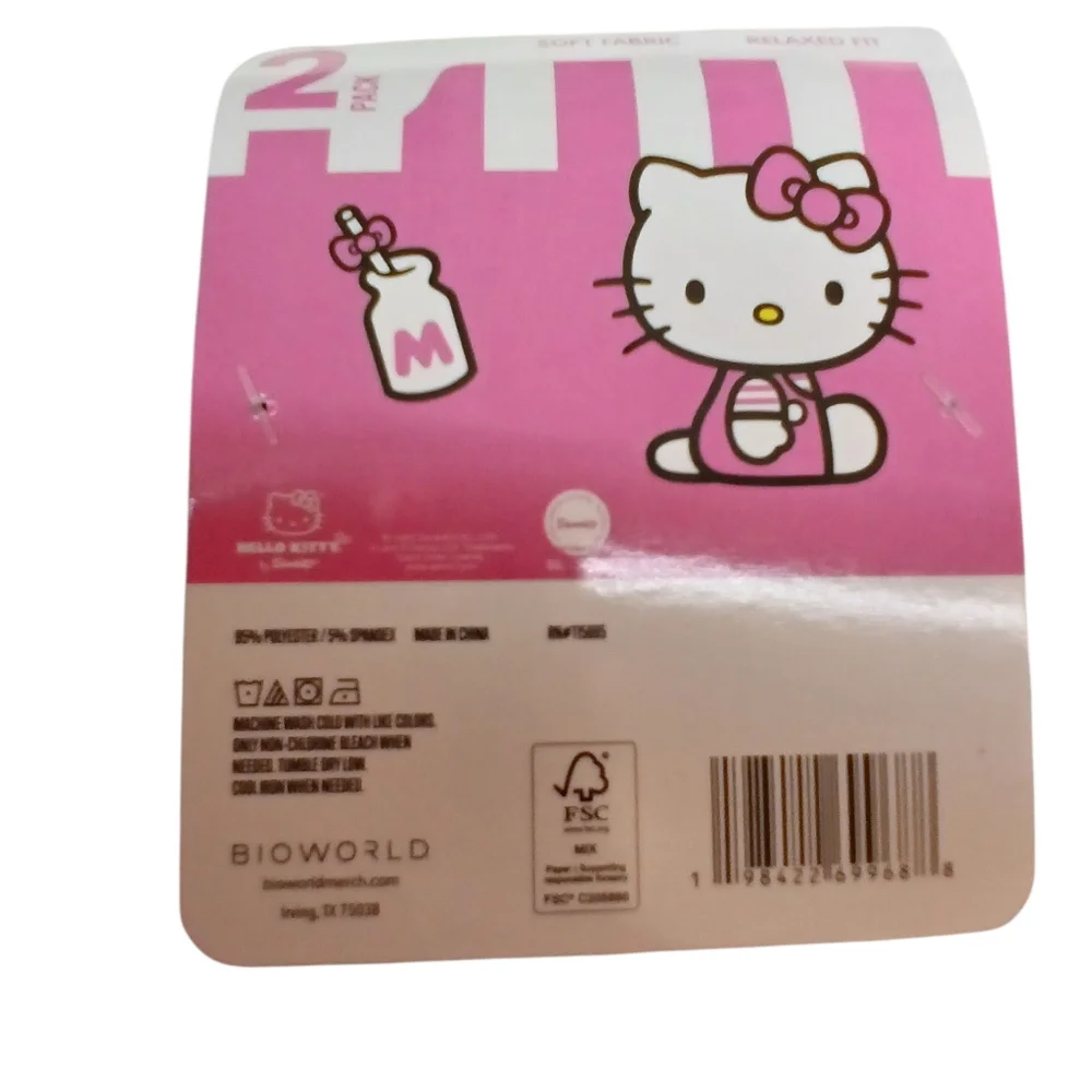 Hello Kitty Sleep Shorts 2-Pack | Size Large | Pink & White | NWT - Picture 6 of 9